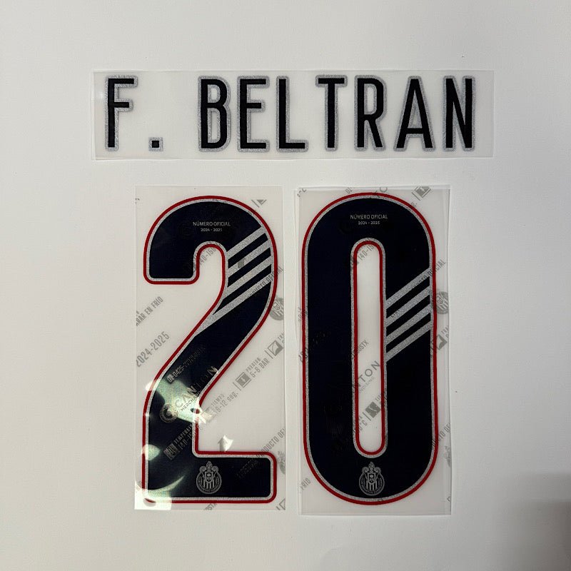 Chivas 2024-25 Home F. BELTRAN #20 Official Name Set