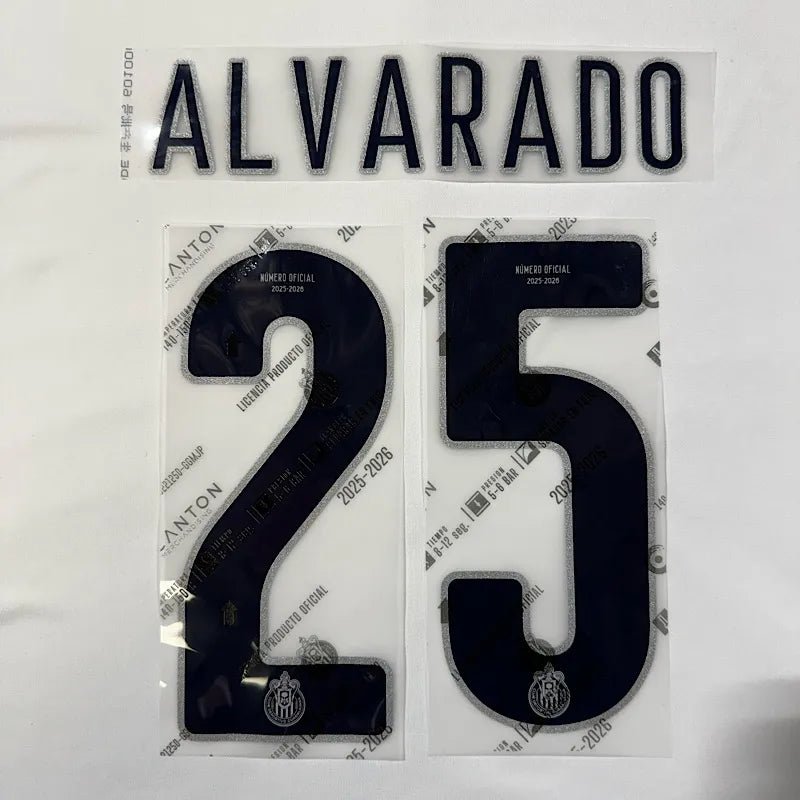 Chivas 2025/26 Home ALVARADO #25 Official Name Set