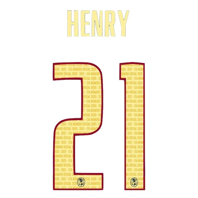Club America 2020/21 Home Henry 21 Jersey Name Set