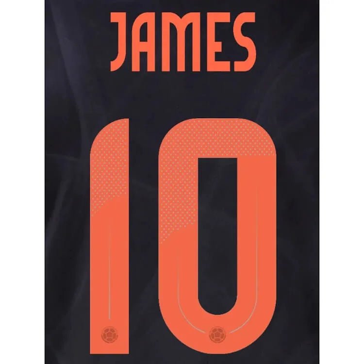 Colombia 2024/25 Away James #10 Jersey Name Set