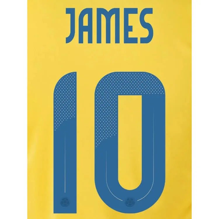 Colombia 2024/25 Home James #10 Youth Jersey Name Set (Back)