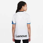 Nike 2021-22 Inter Milan Youth Away Jersey - White-Blue (Model - Back)