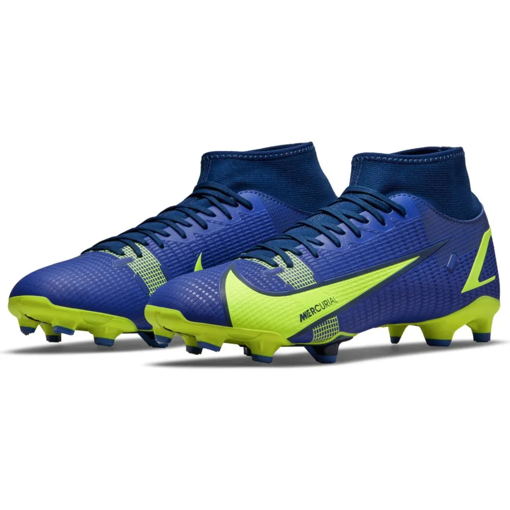 Nike Superfly 8 Academy FG-MG - Sapphire-Volt (Pair - Diagonal)