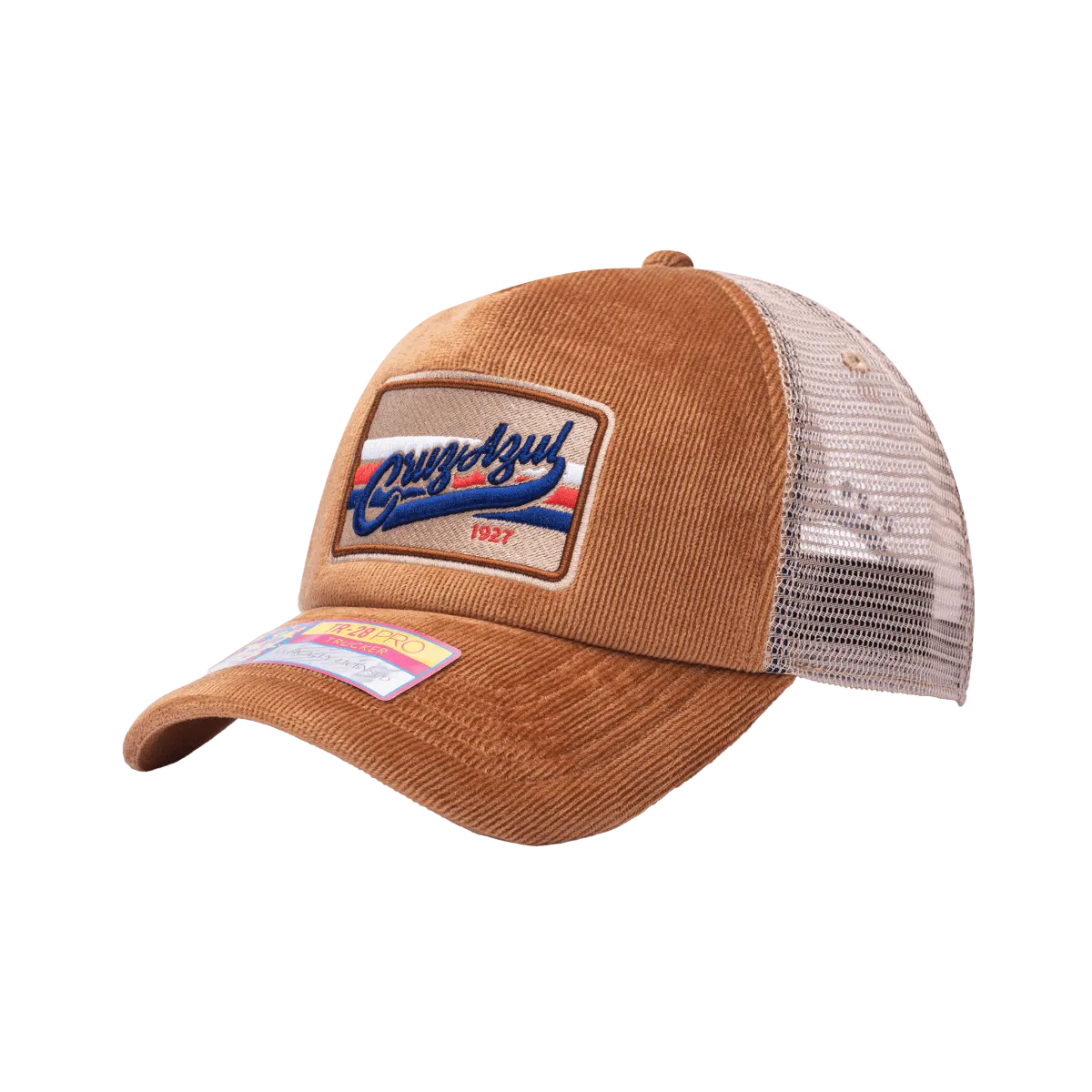 FI Collection Cruz Azul Camionero Trucker Hat - Brown (Diagonal 1)