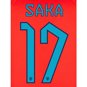 England 2022-23 Away Saka #17 Jersey Name Set (Back)