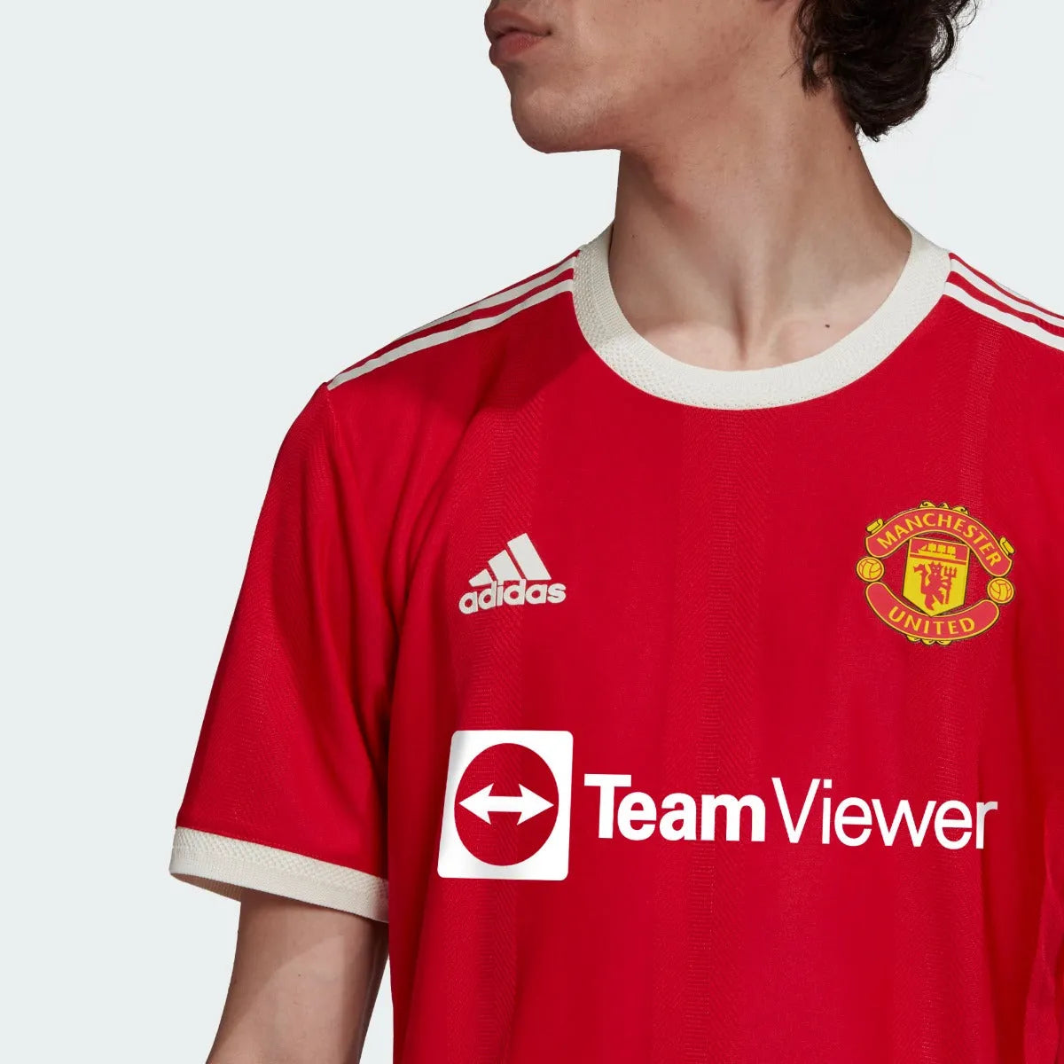 Adidas 2021-22 Manchester United Authentic Home jersey - Red-White (Detail 1)