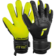 Reusch JR Freegel Silver FingerSave Goalkeeper Gloves - Black-Lime Green (Set)