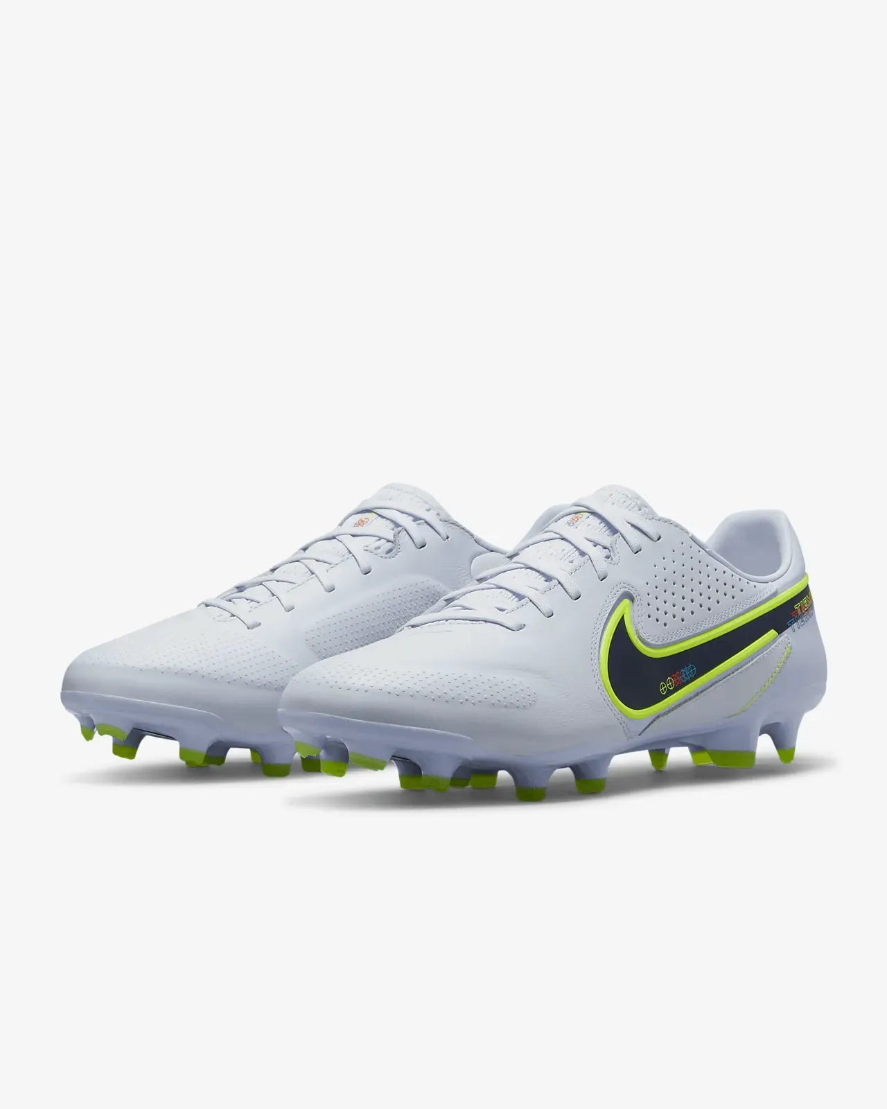 Nike 9 Legend Pro FG - Grey Light - Marine Rush (Pair - Lateral)