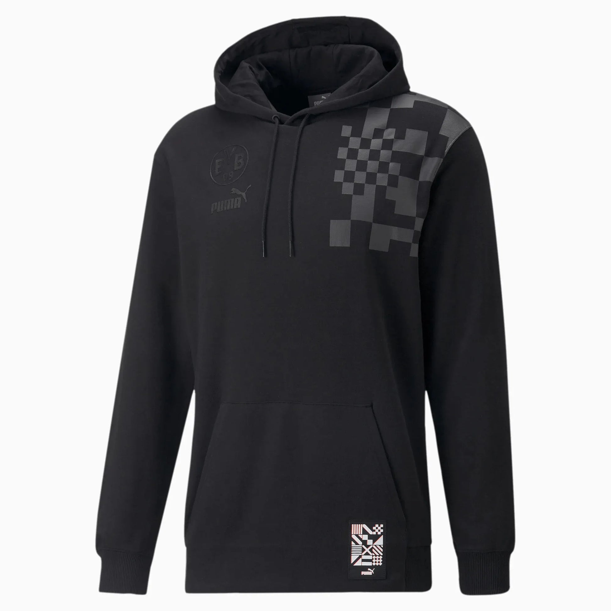 Puma 2022-23 Borussia Dortmund FtblCulture Hoody - Puma Black-Asphalt (Front)