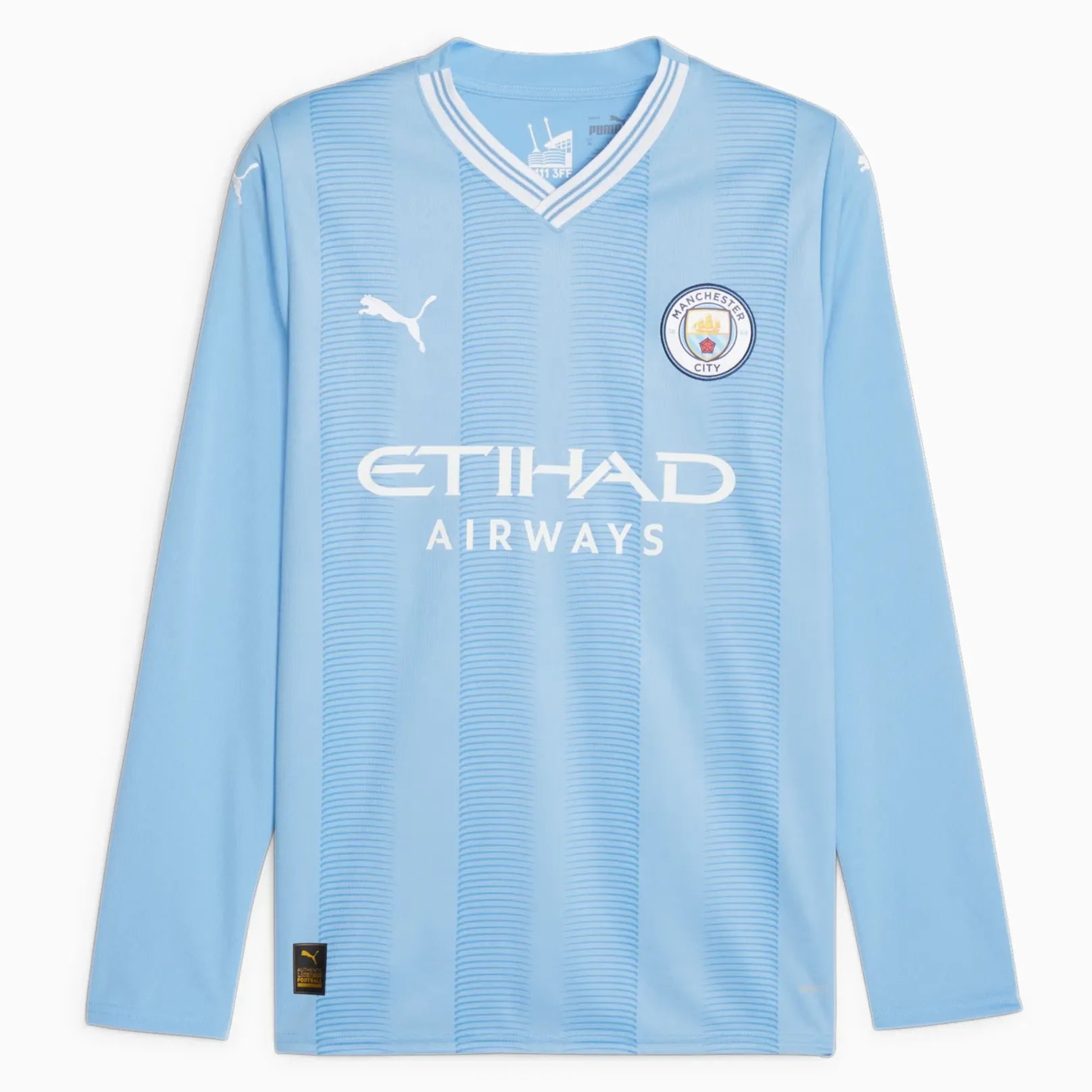 Puma 2023-24 Manchester City Men's Stadium Home Long-Sleeve Jersey (Front)