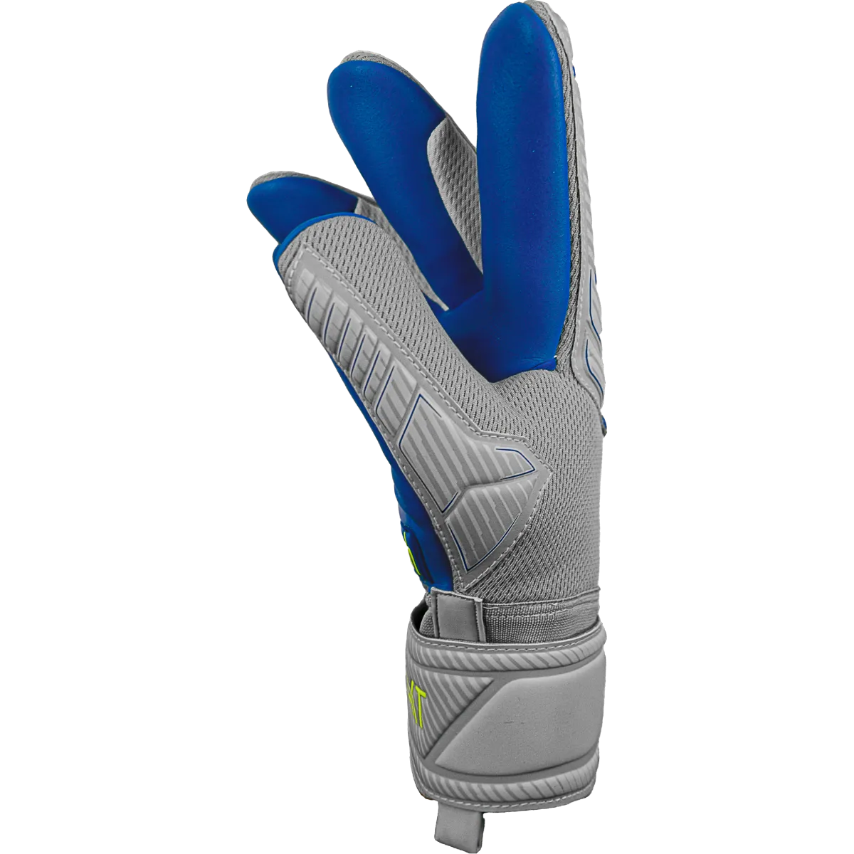 Reusch JR Attrakt Grip Evolution FS Goalkeeper Gloves - Grey-Yellow-Blue (Single - Side)