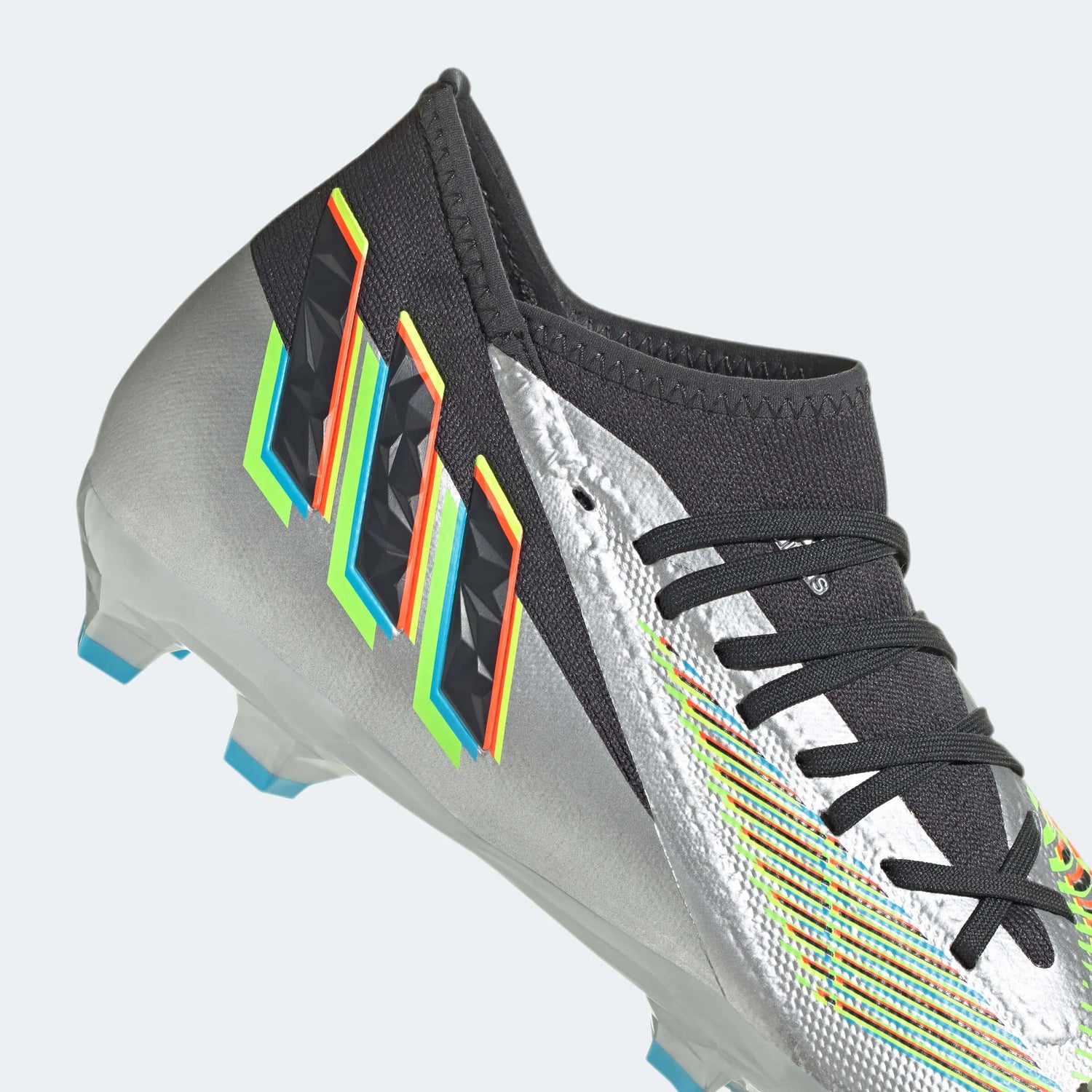 adidas Predator Edge.3 FG - Silver Metallic-Solar Green (Detail 1)
