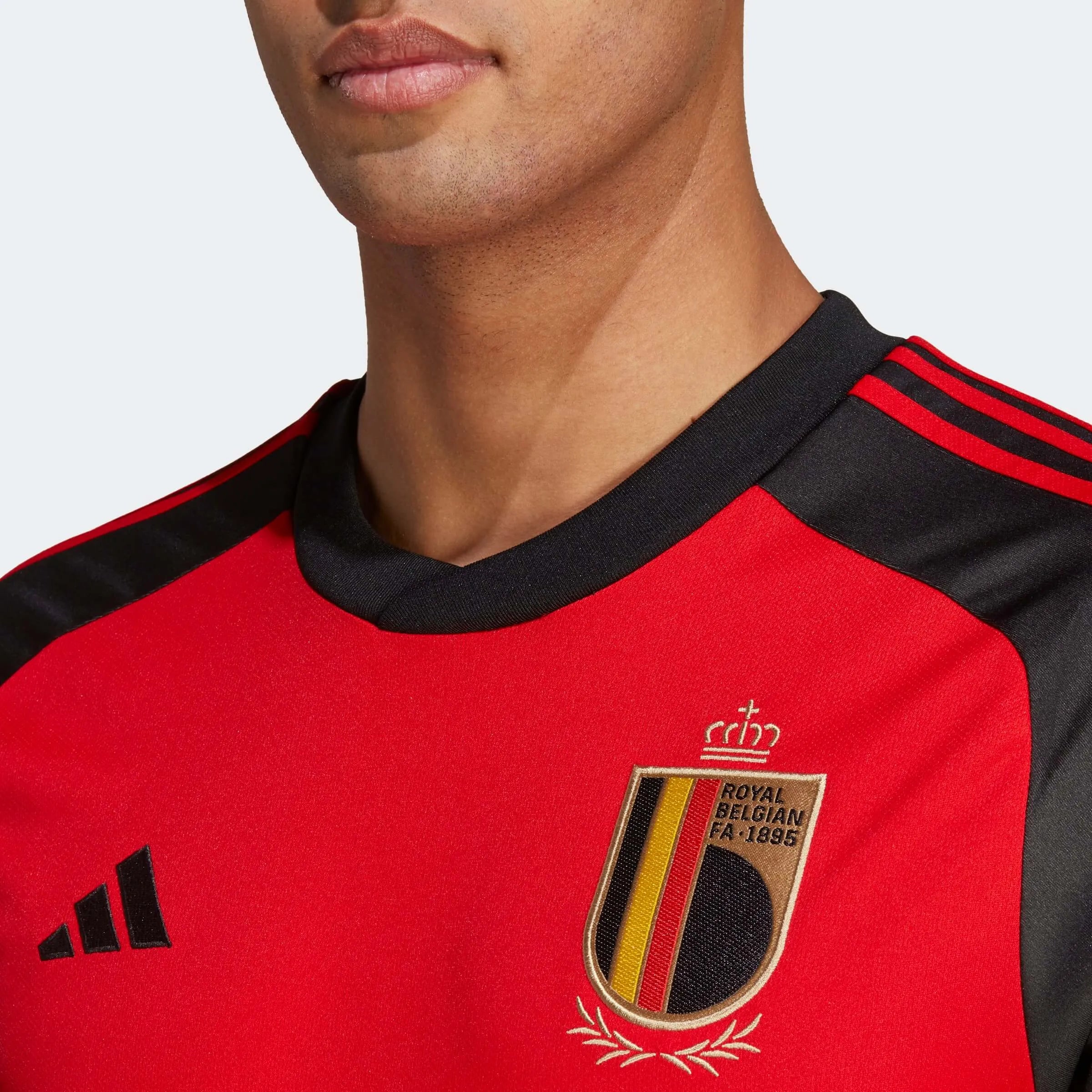 adidas 2022-23 Belgium Home Jersey - Red-Black (Detail 1)