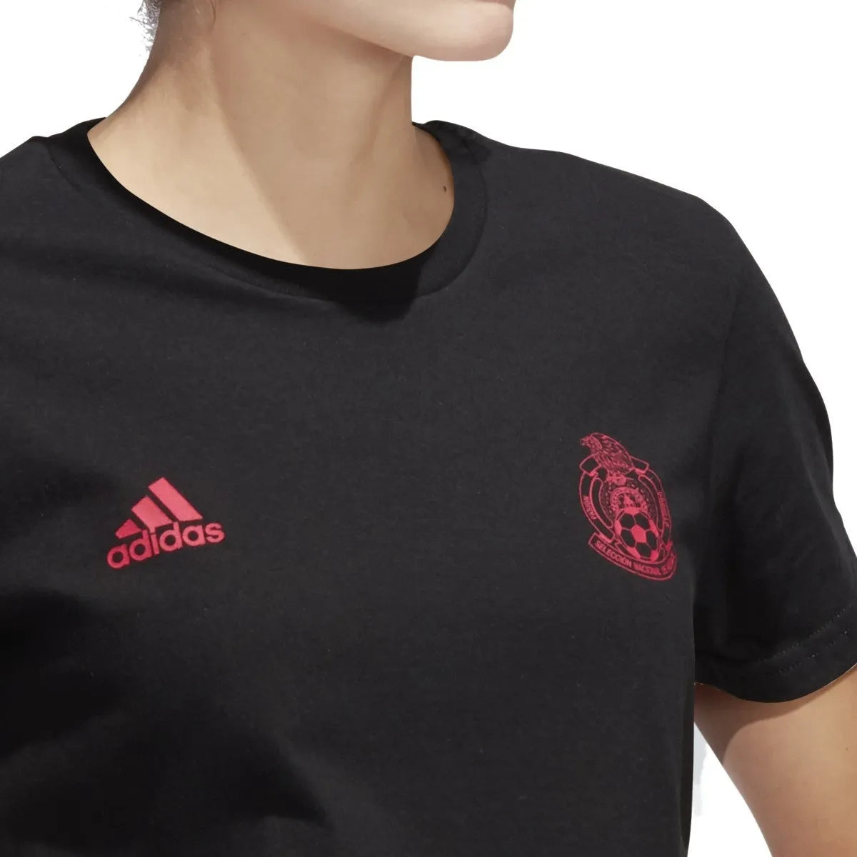 Adidas 2020-21 Mexico Women Amplifier Tee - Black-Pink (Detail 1)