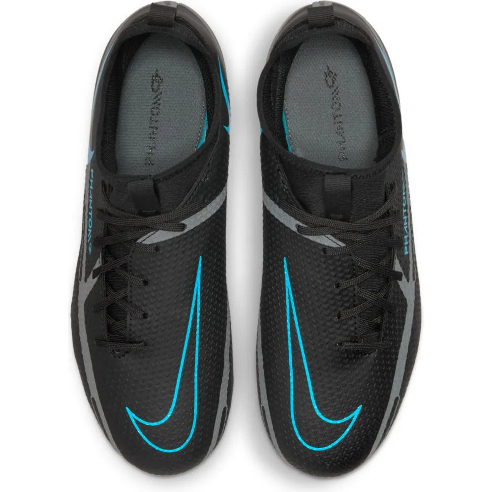 Nike JR Phantom GT2 Academy DF FG-MG - Black-Blue (Pair - Top)