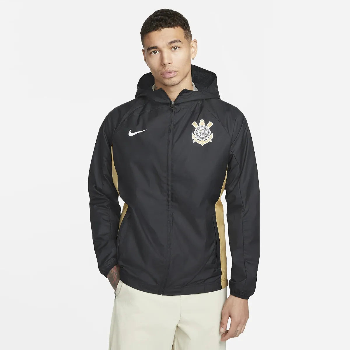 Nike 22-23 Corinthians AWF Jacket - Black-Gold