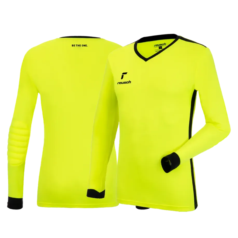 Reusch Match Long-Sleeve Padded Goalkeeper Jersey Yellow-Black (Front and Back)