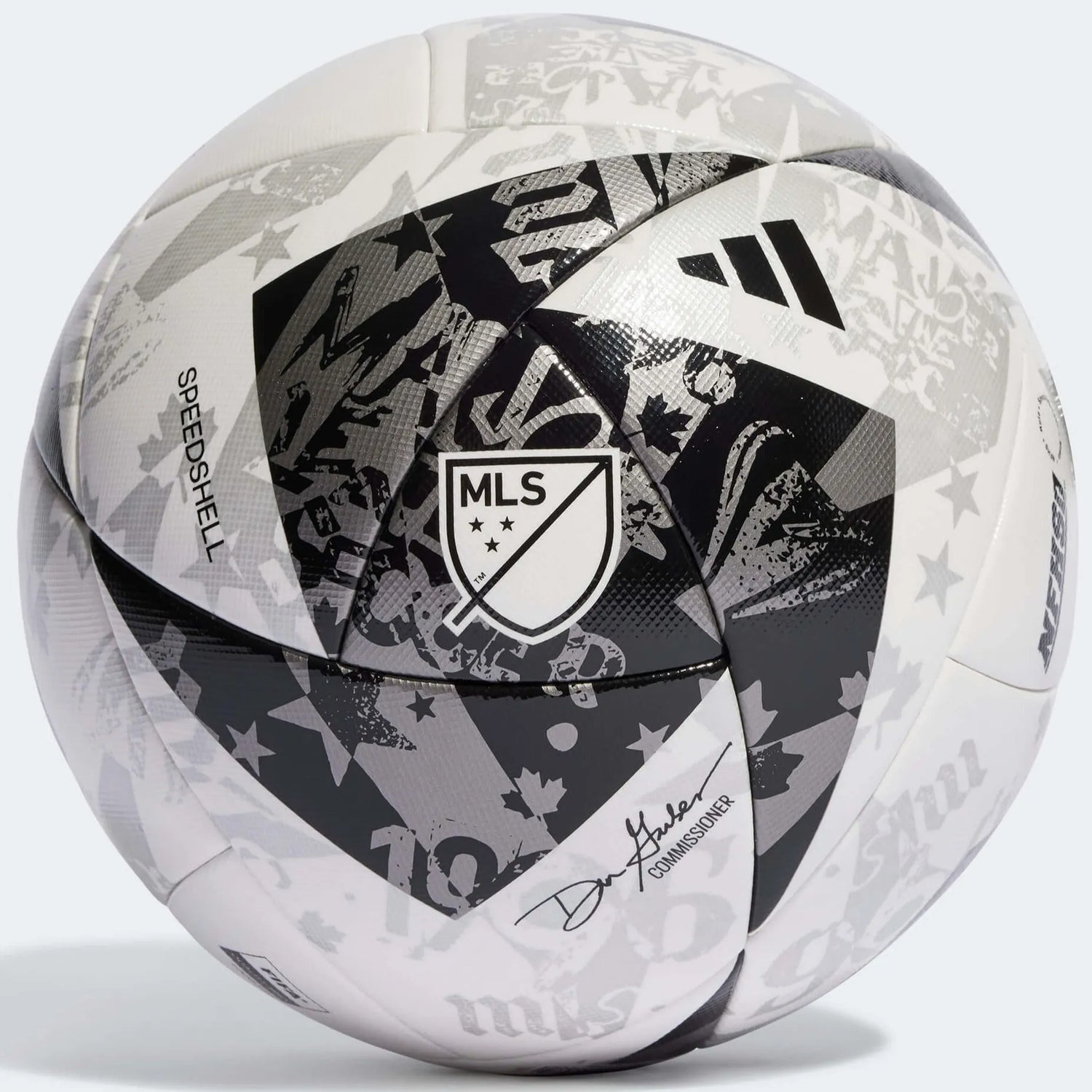adidas 2023 MLS Competition NFHS Ball - White-Black-Iron Metallic (Back)