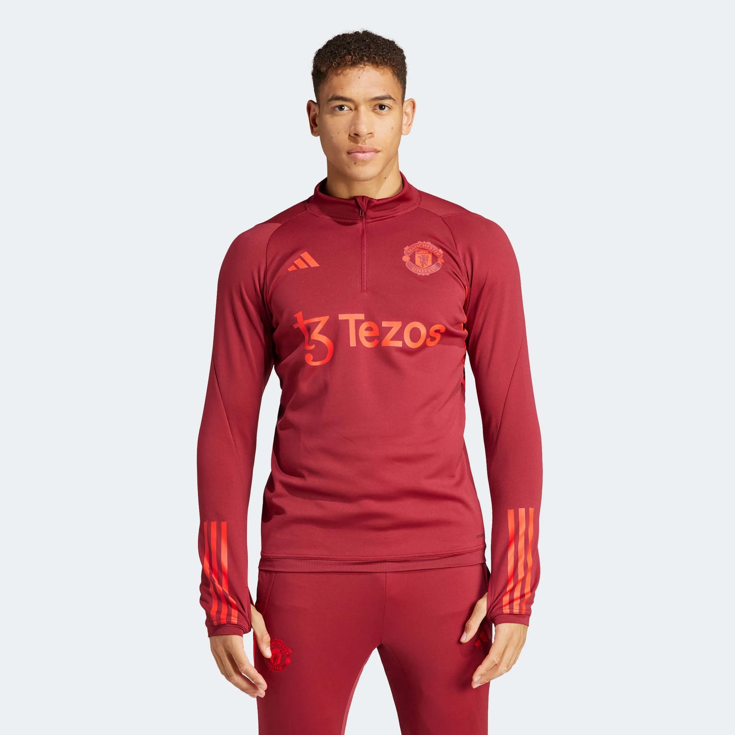 adidas 2023-24 Manchester United Men's EU Tiro 23 Training Top (Model - Front)