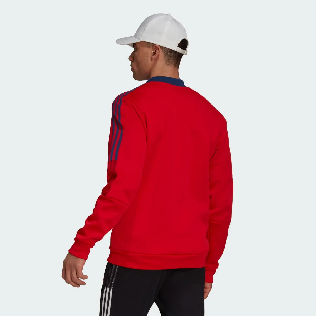 Adidas 2021-22 Arsenal Anthem Jacket - Red-Navy (Model - Back)