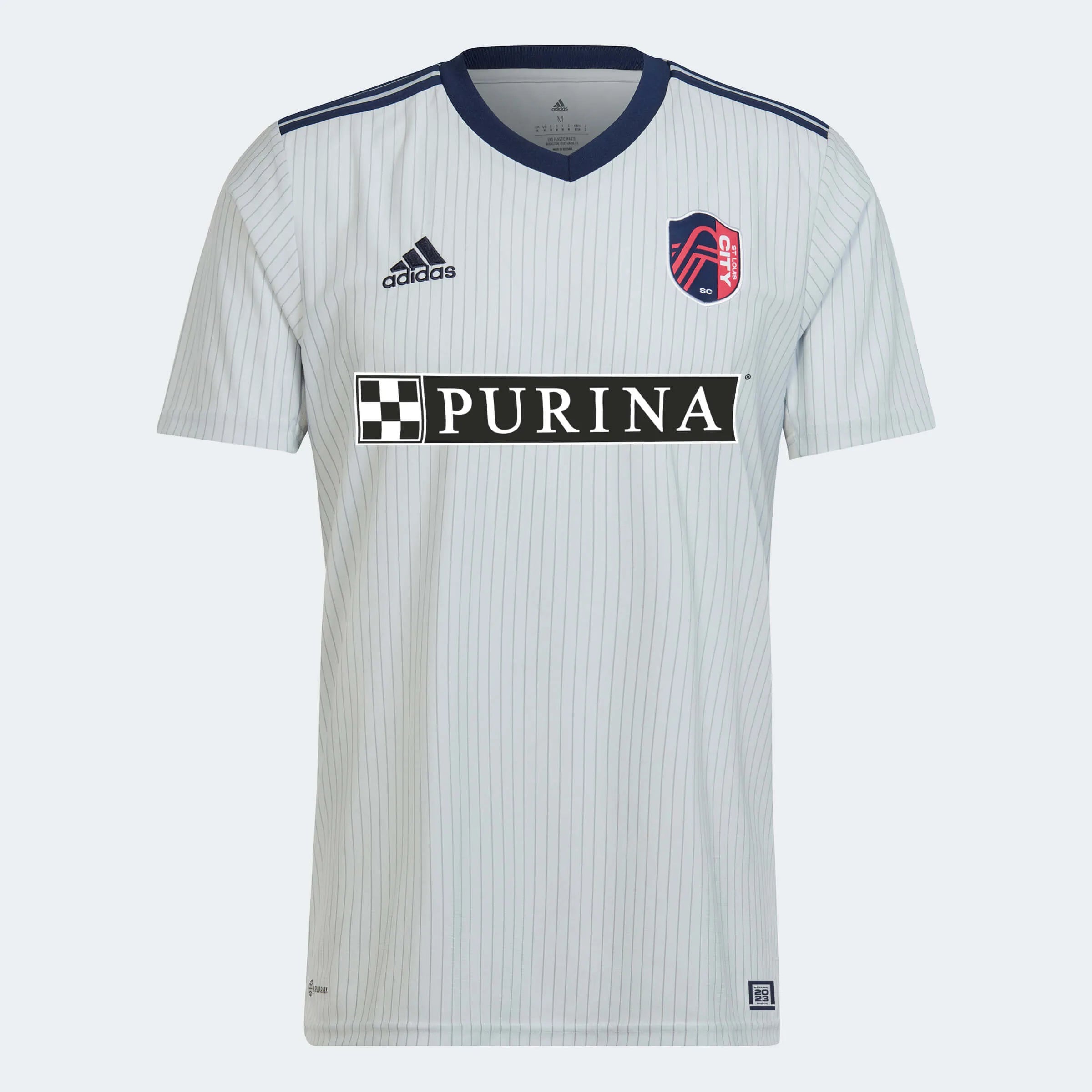 adidas 2023 St. Louis City Away Jersey - Clear Grey-Indigo (Front)