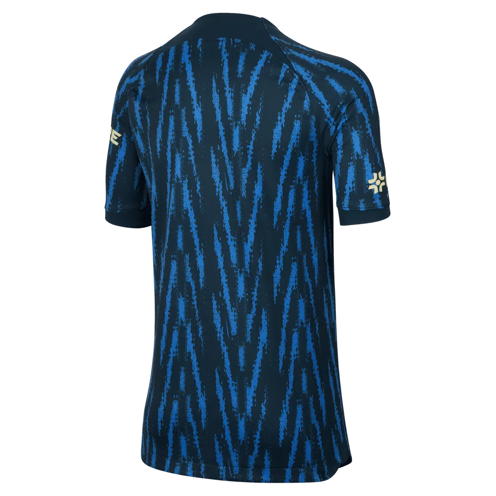 Nike 2022-23 Club America Youth Away Jersey - Armory Navy-Lemon (Back)