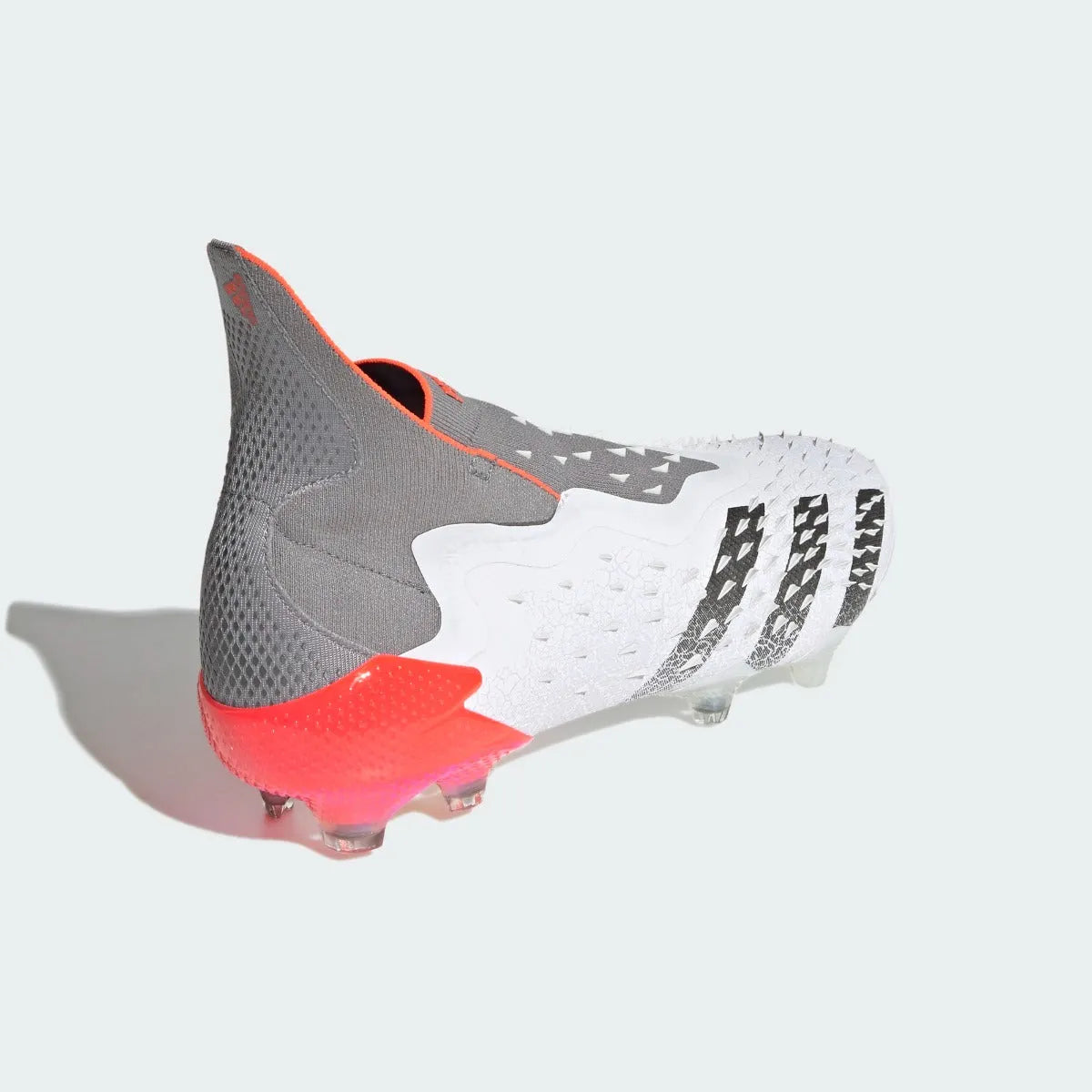 Adidas Predator Freak + FG - White-Grey-Solar Red (Diagonal 2)