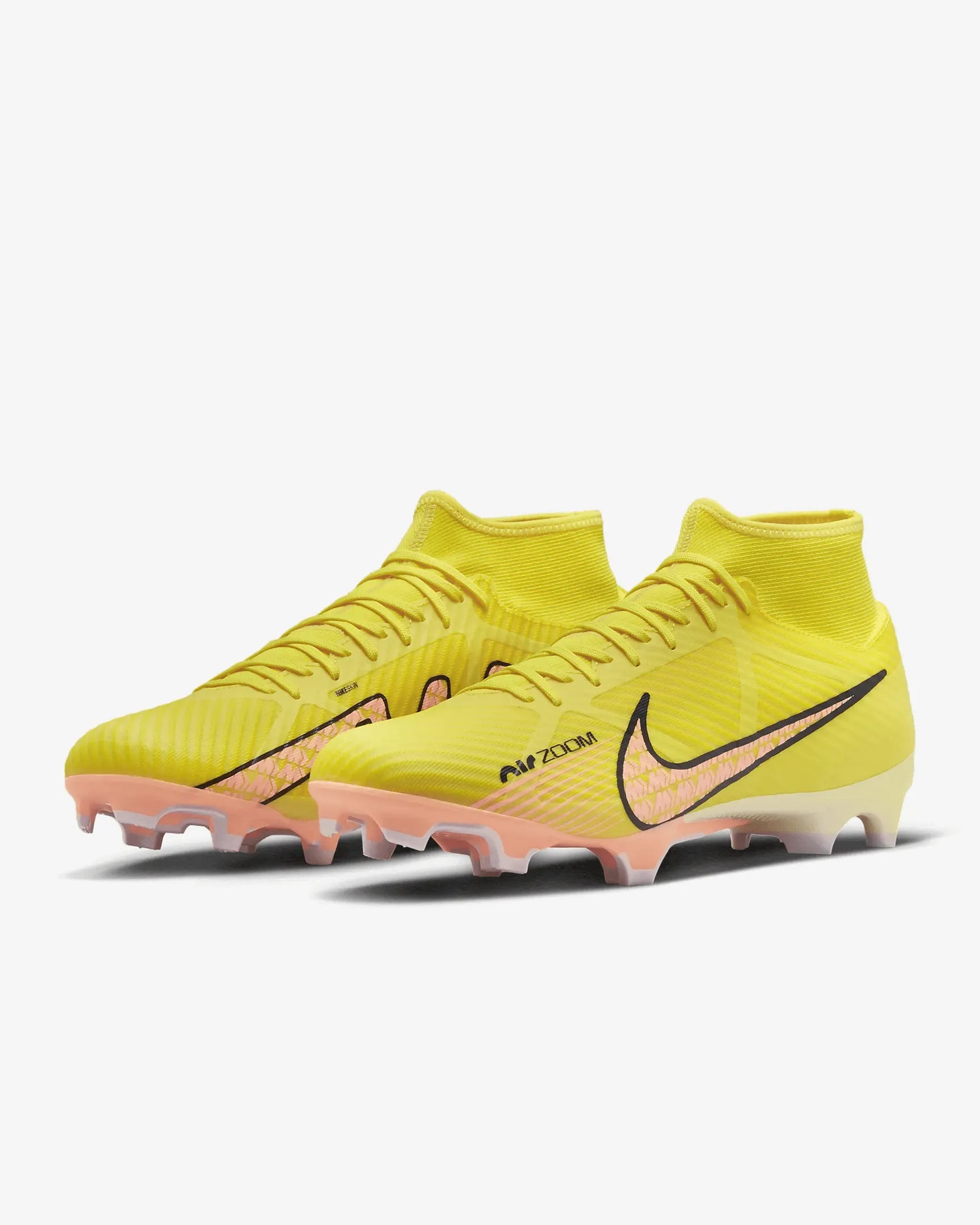 Nike Zoom Superfly 9 Academy FG-MG - Yellow Strike-Sunset Glow (Pair - Diagonal)