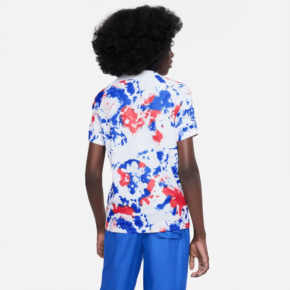 Nike 2022-23 USA Youth Pre-Match Jersey - White-Blue-Red (Model - Back)