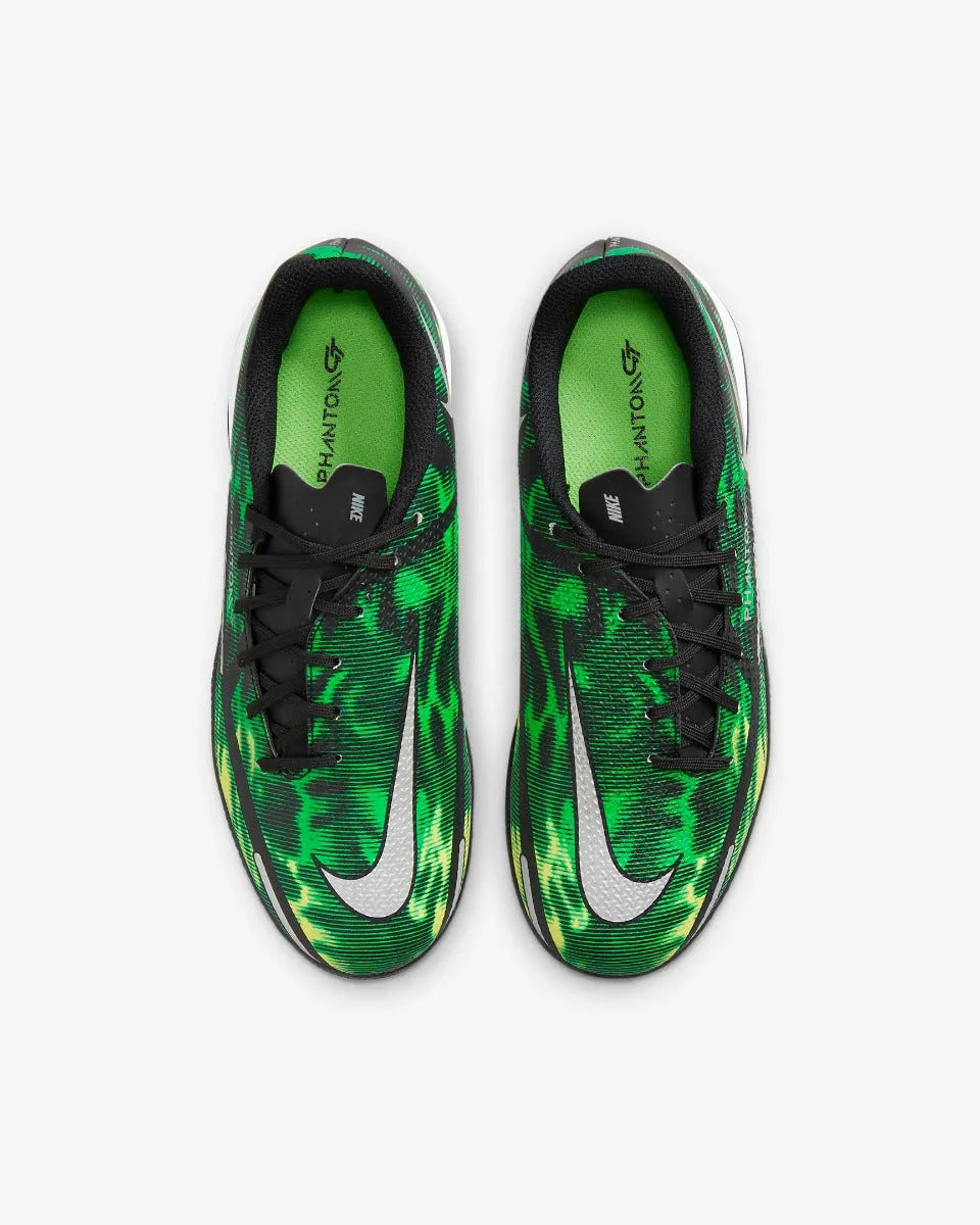 Nike JR Phantom GT2 Academy SW IC - Black-Green Strike (Pair - Top)