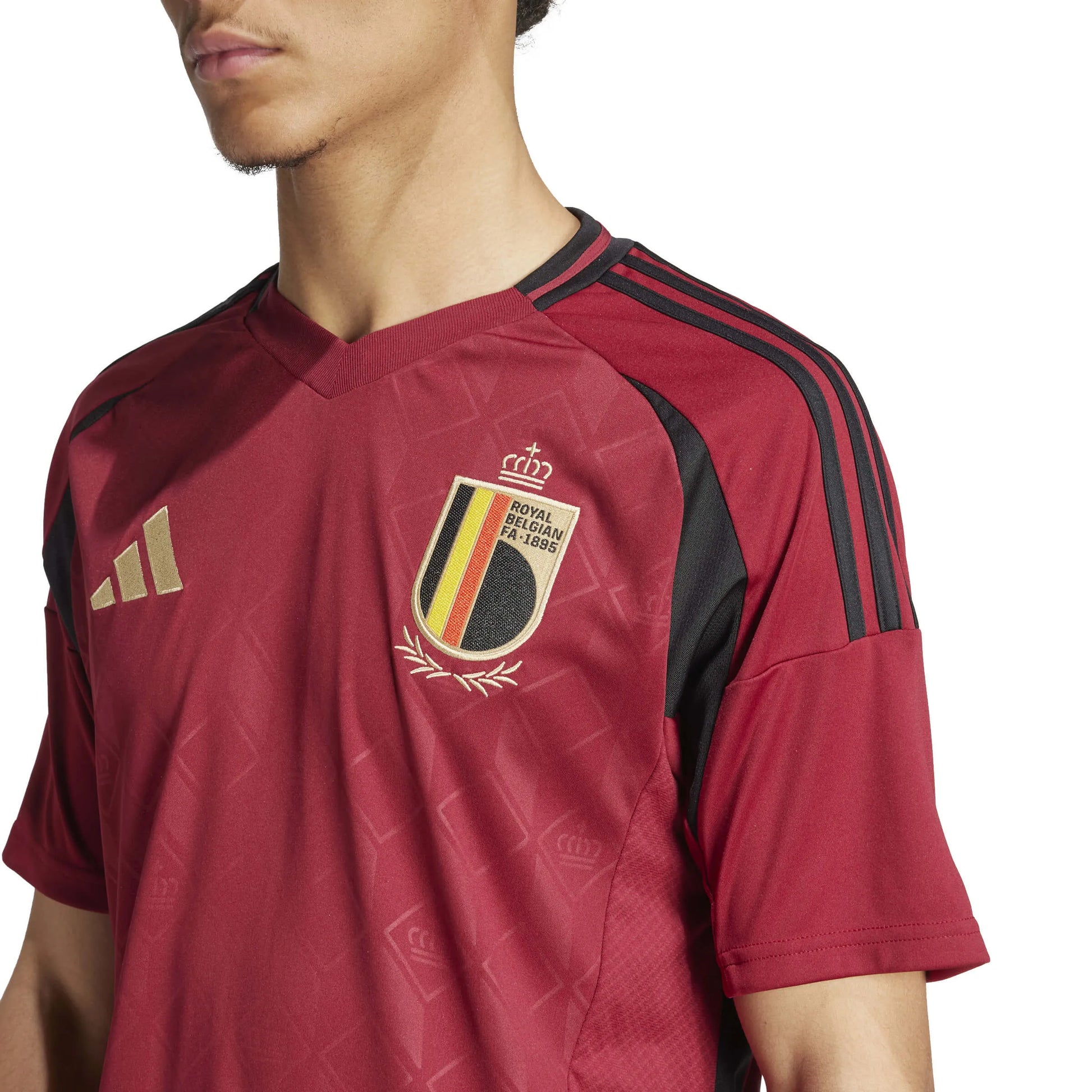 adidas 2024-25 Belgium Men's Stadium Home Jersey (Detail 1)