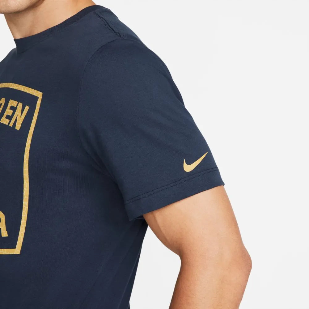Nike 2021-22 Pumas Voice Tee - Navy-Gold (Detail 2)
