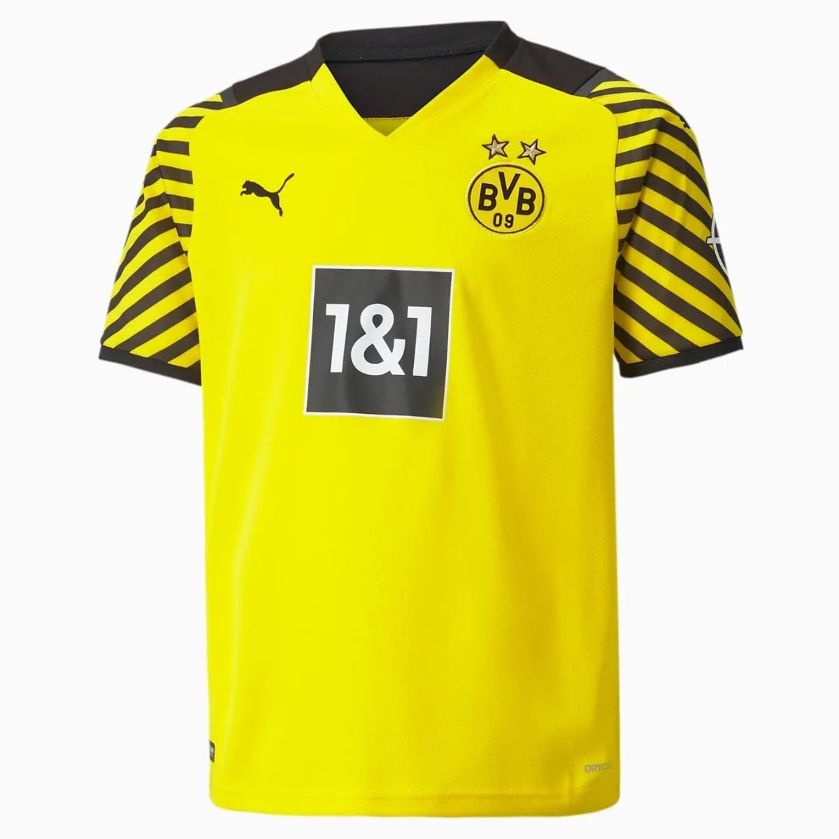 Puma 2021-22 Borussia Dortmund Youth Home Jersey - Yellow-Black (Front)