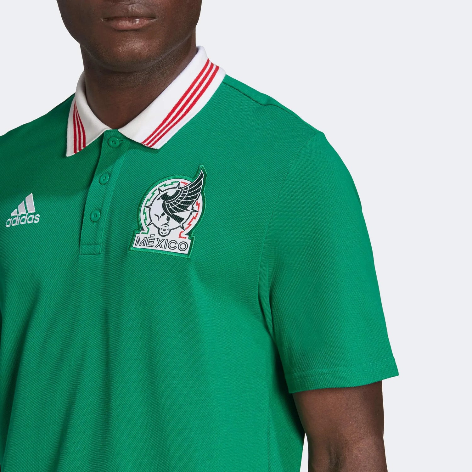 adidas 2022-23 Mexico DNA Polo Shirt - Vivid Green (Detail 1)