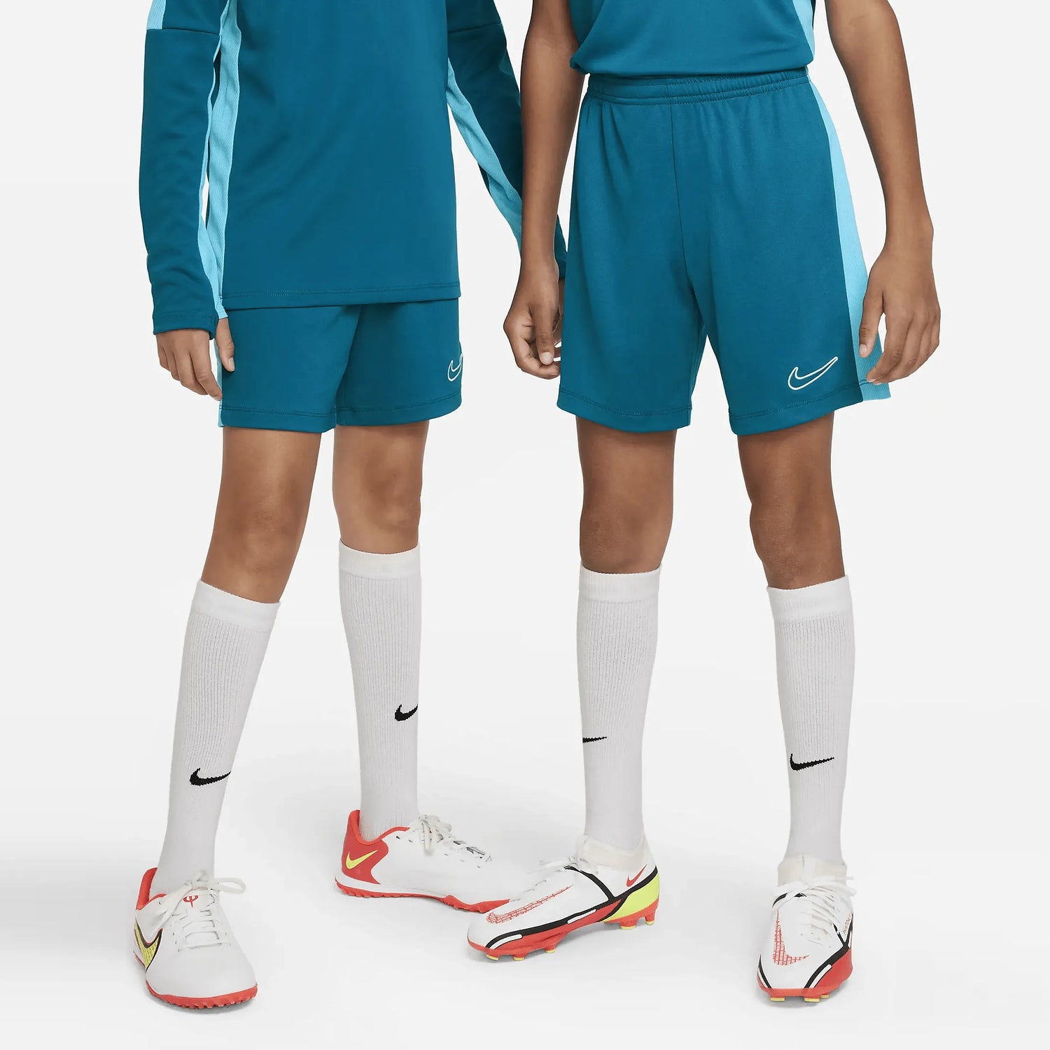 Nike Dri-Fit Academy 23 Youth Shorts Green Abyss-Baltic Blue-White (Models - Front)