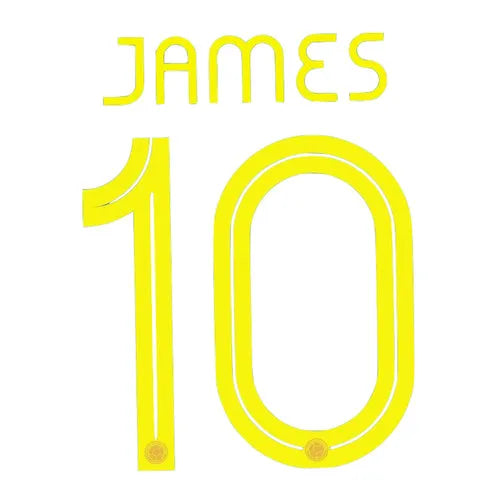 Colombia 2020/21 Away James #10 Jersey Name Set