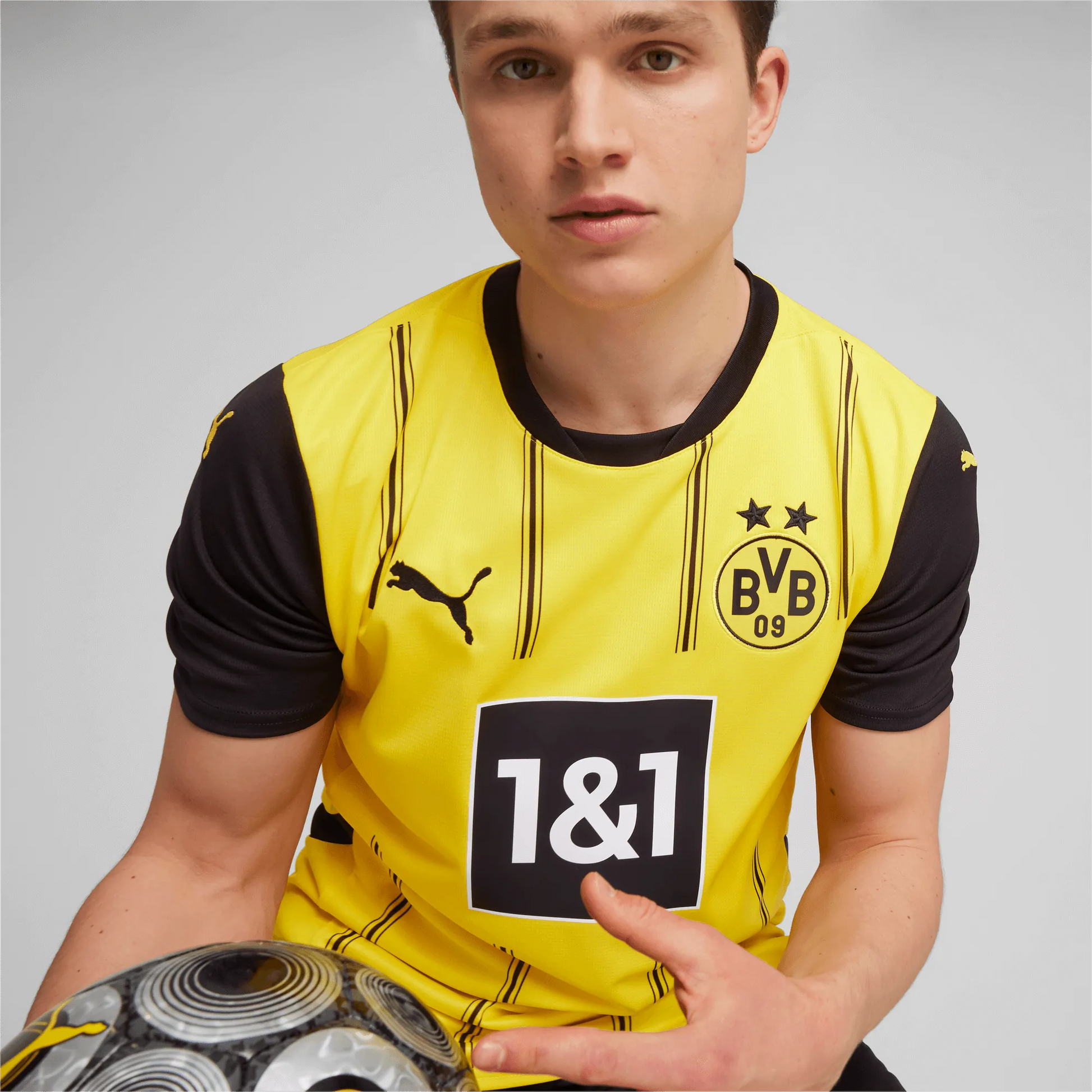 Puma 2024-25 Borussia Dortmund Men's Stadium Home Jersey (Detail 1)