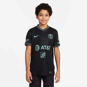 Nike 2022 Club America Youth Third Jersey - Black-Healing Jade (Model - Front)