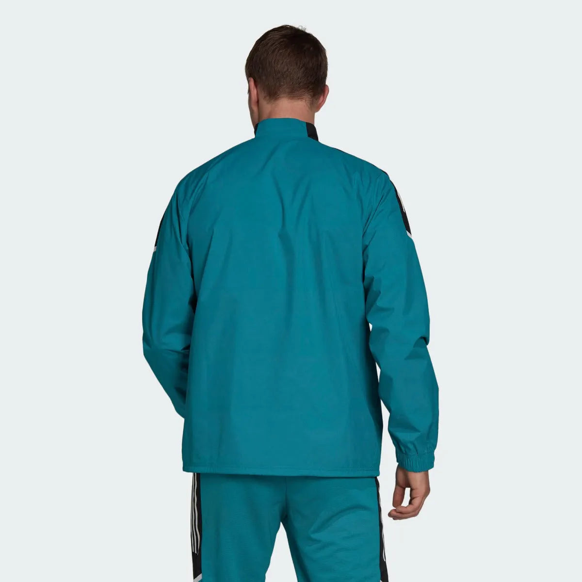 Adidas 2021-22 Real Madrid EU Hybrid Top - Teal-Black (Model - Back)
