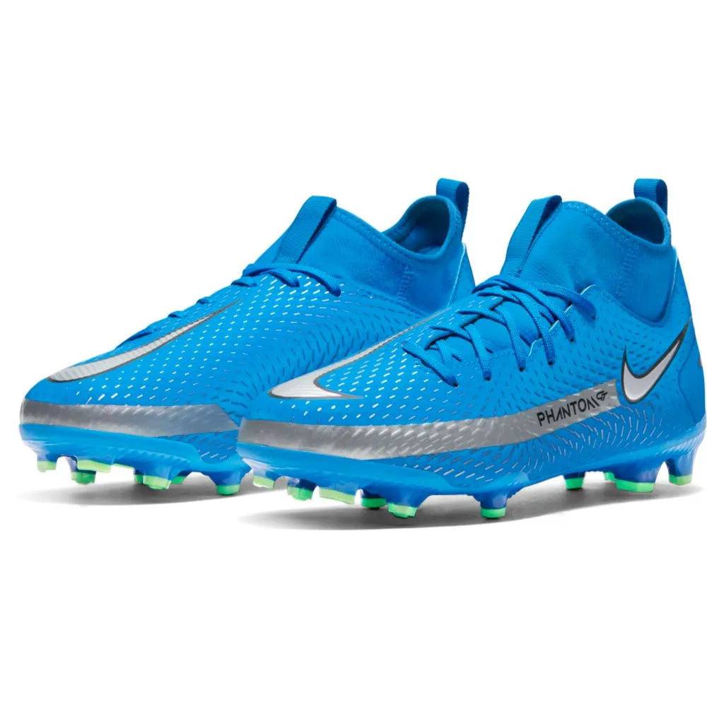 Nike JR Phantom GT Academy FG-MG - Blue-Silver (Pair - Diagonal)