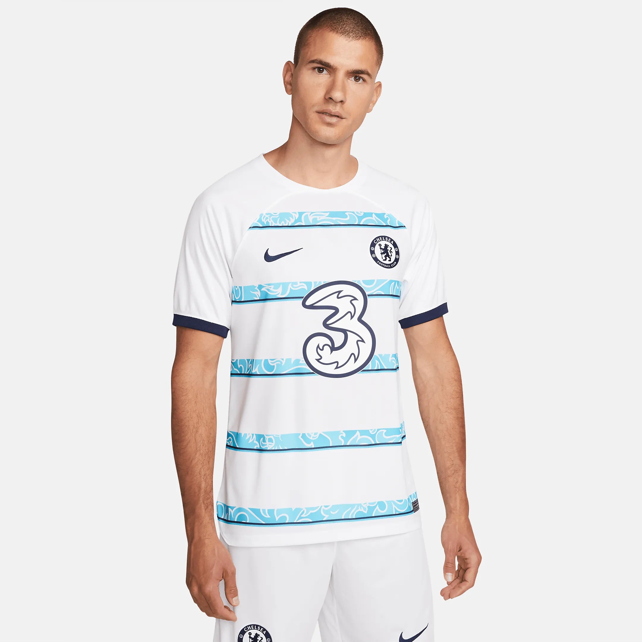 Nike 2022-23 Chelsea Away Jersey - White-Blue (Model - Front)