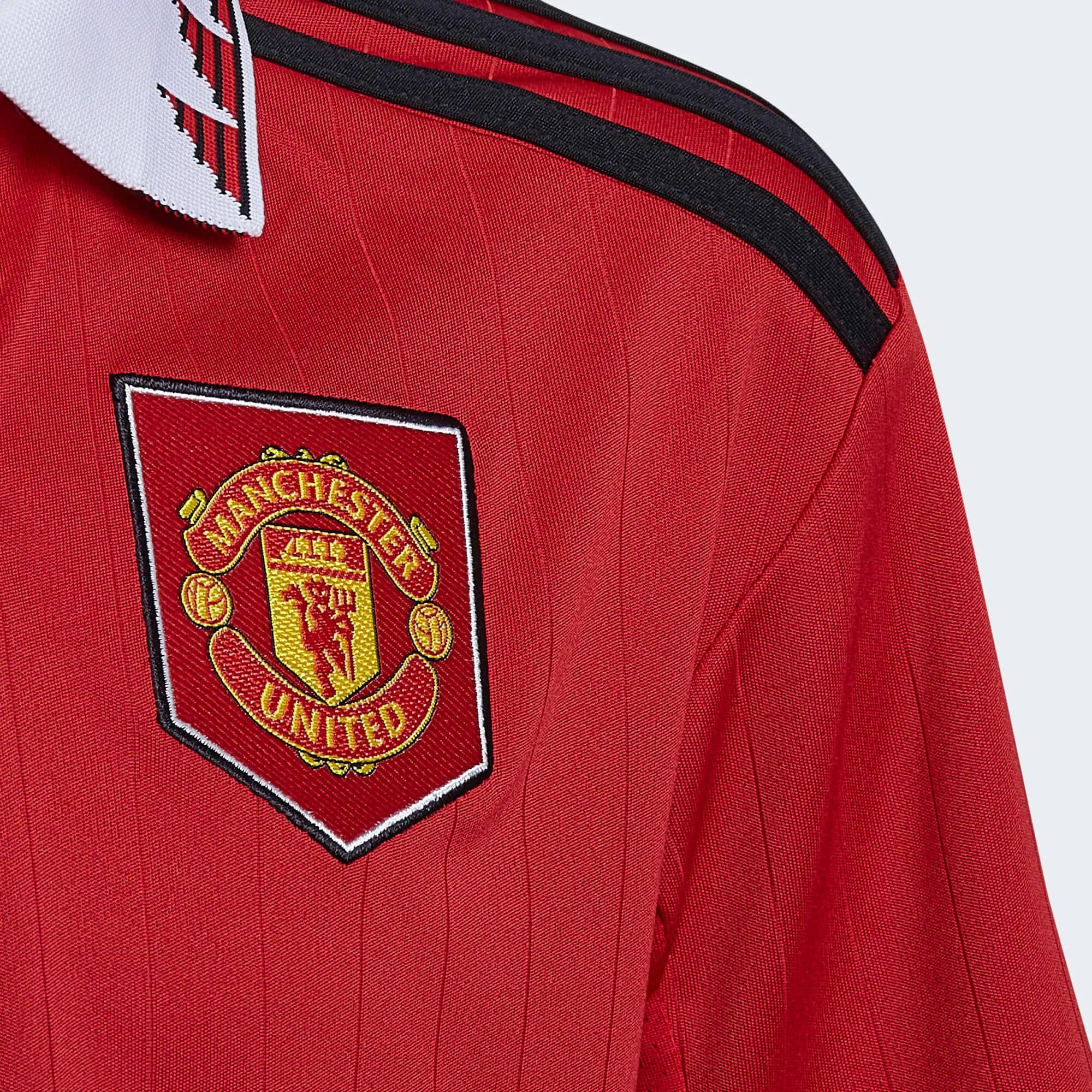 adidas 2022-23 Manchester United Youth Home Jersey - Red-White (Detail 2)