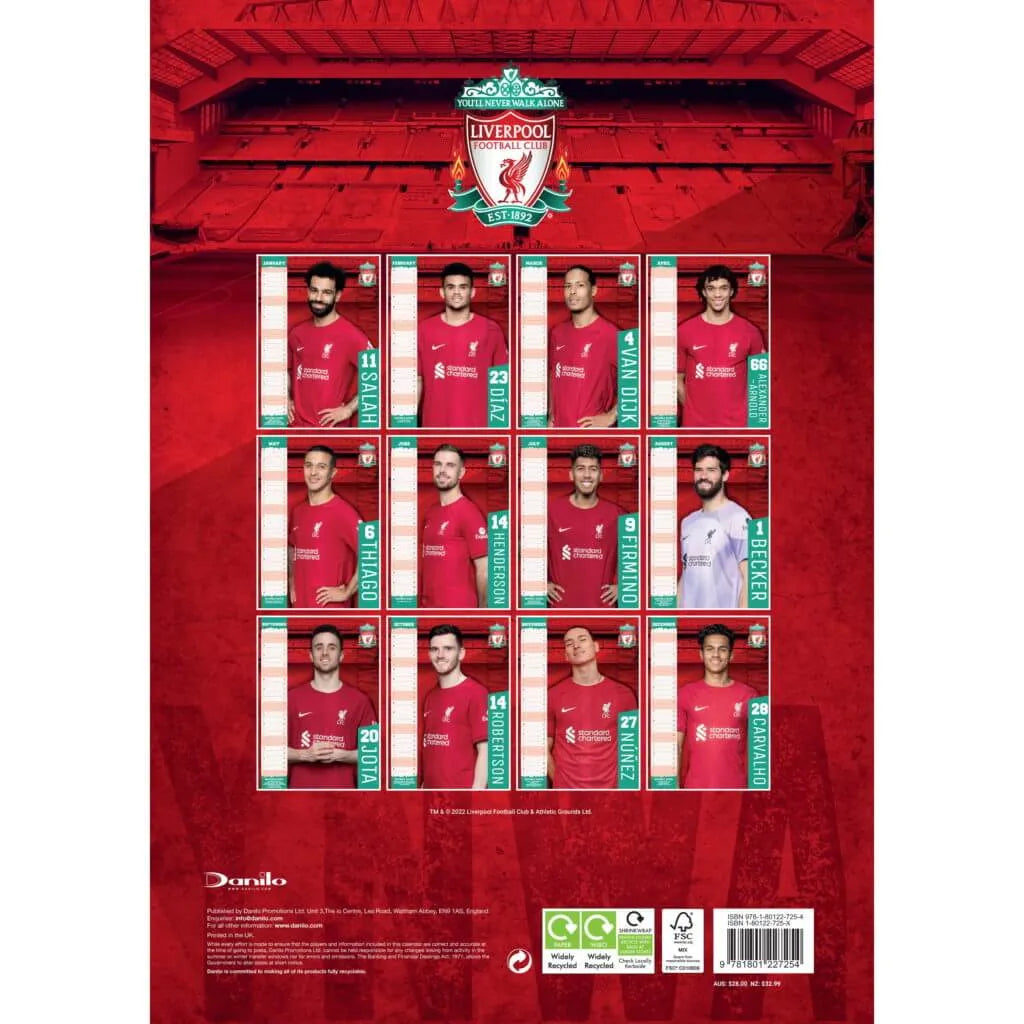 Liverpool 2023 Official Calendar (Back)