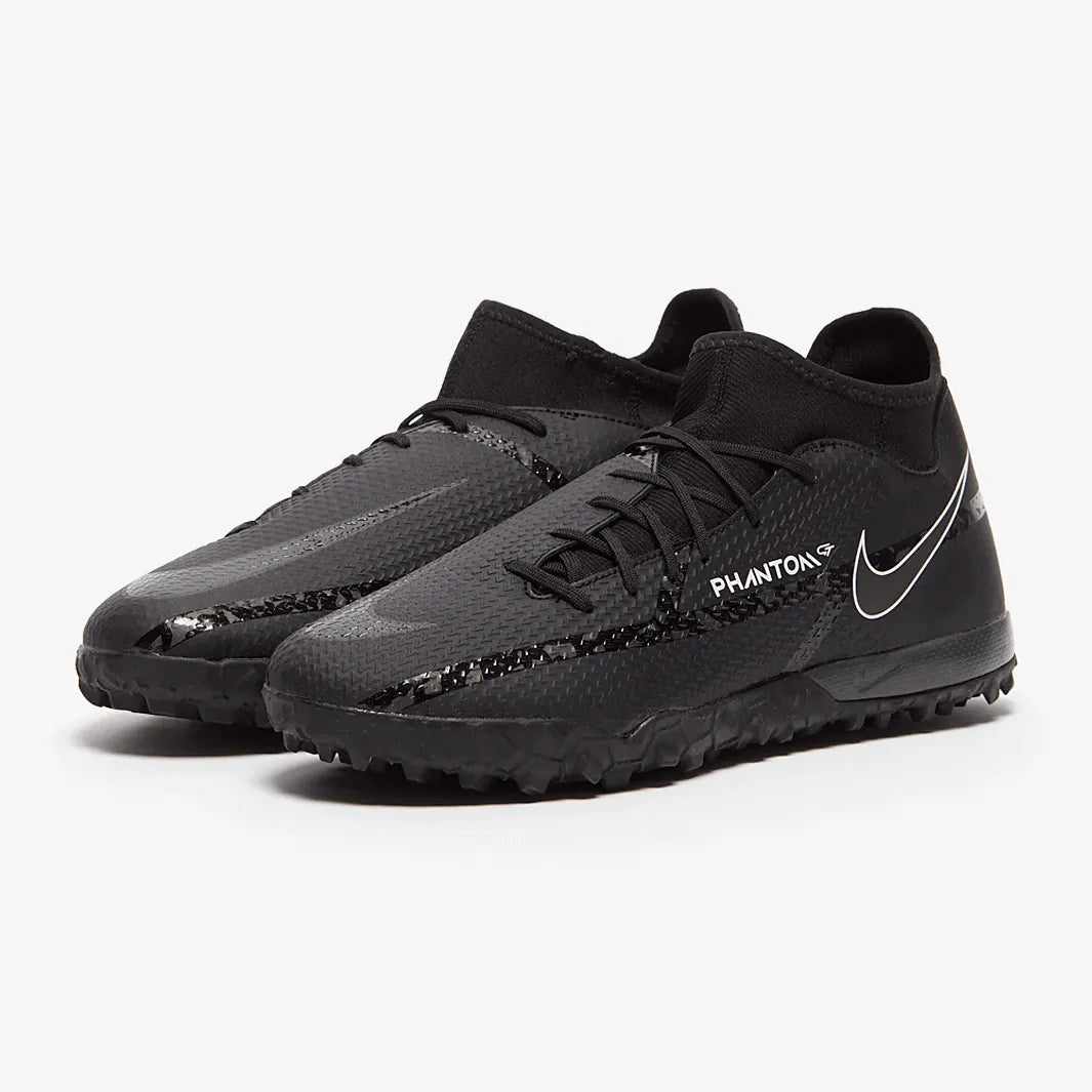 Nike Phantom GT2 Academy DF Turf - Black-Smoke Grey (Pair - DIagonal)