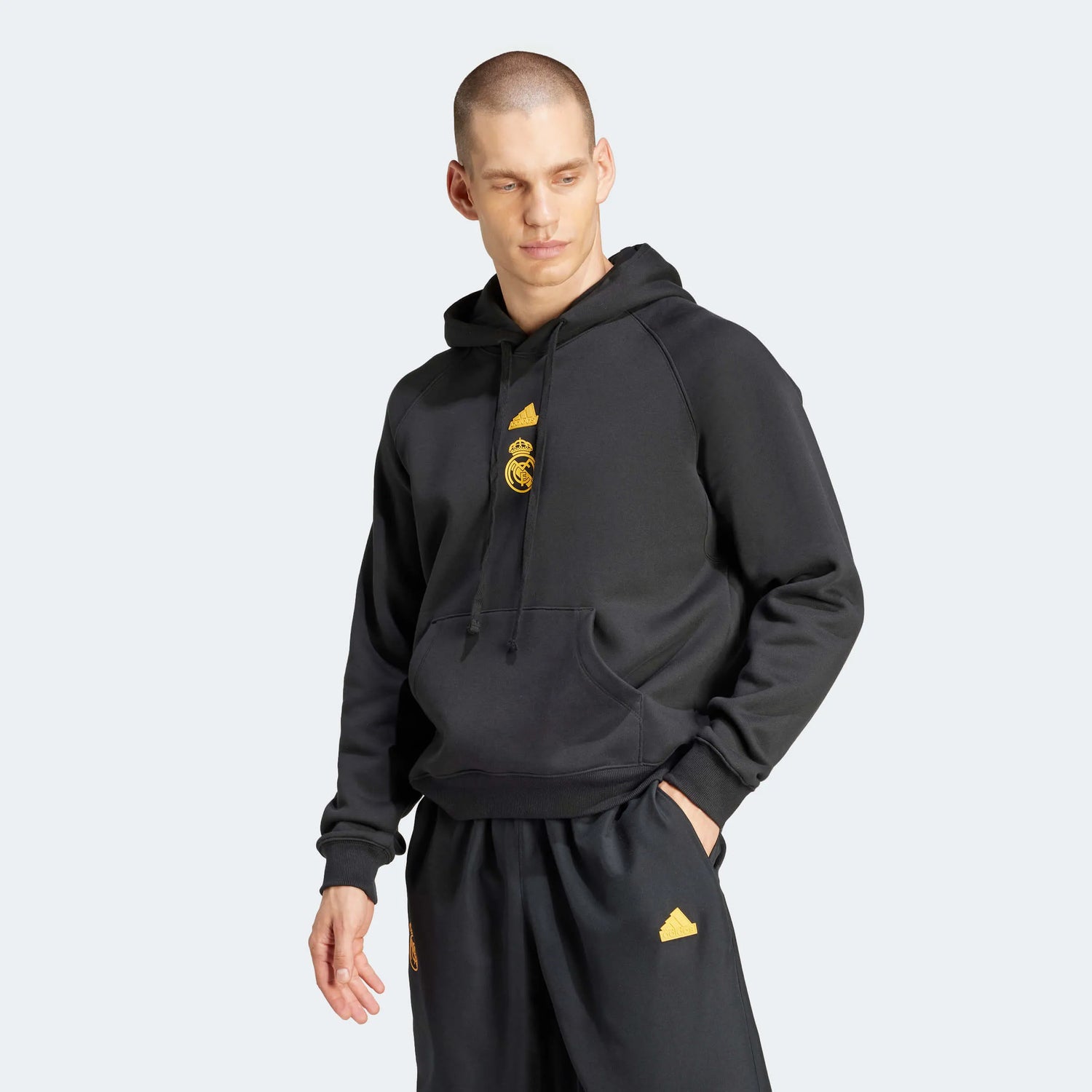 adidas 2023-24 Real Madrid Men's LS Hoodie (Model - Front)