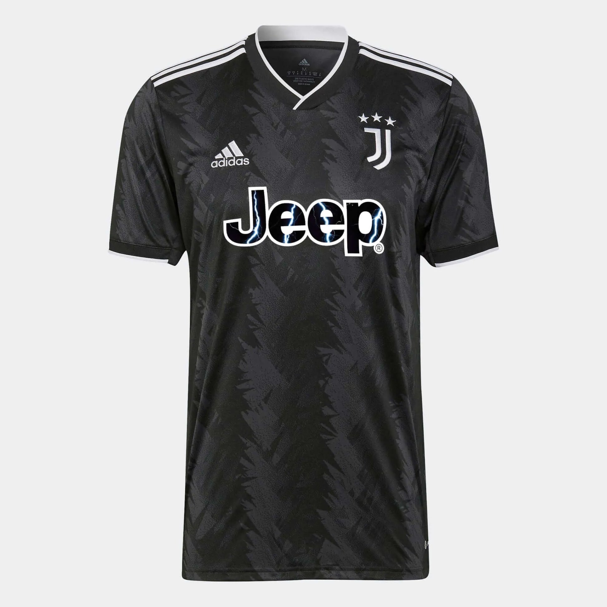 adidas 2022-23 Juventus Away Jersey - Black-White (Front)