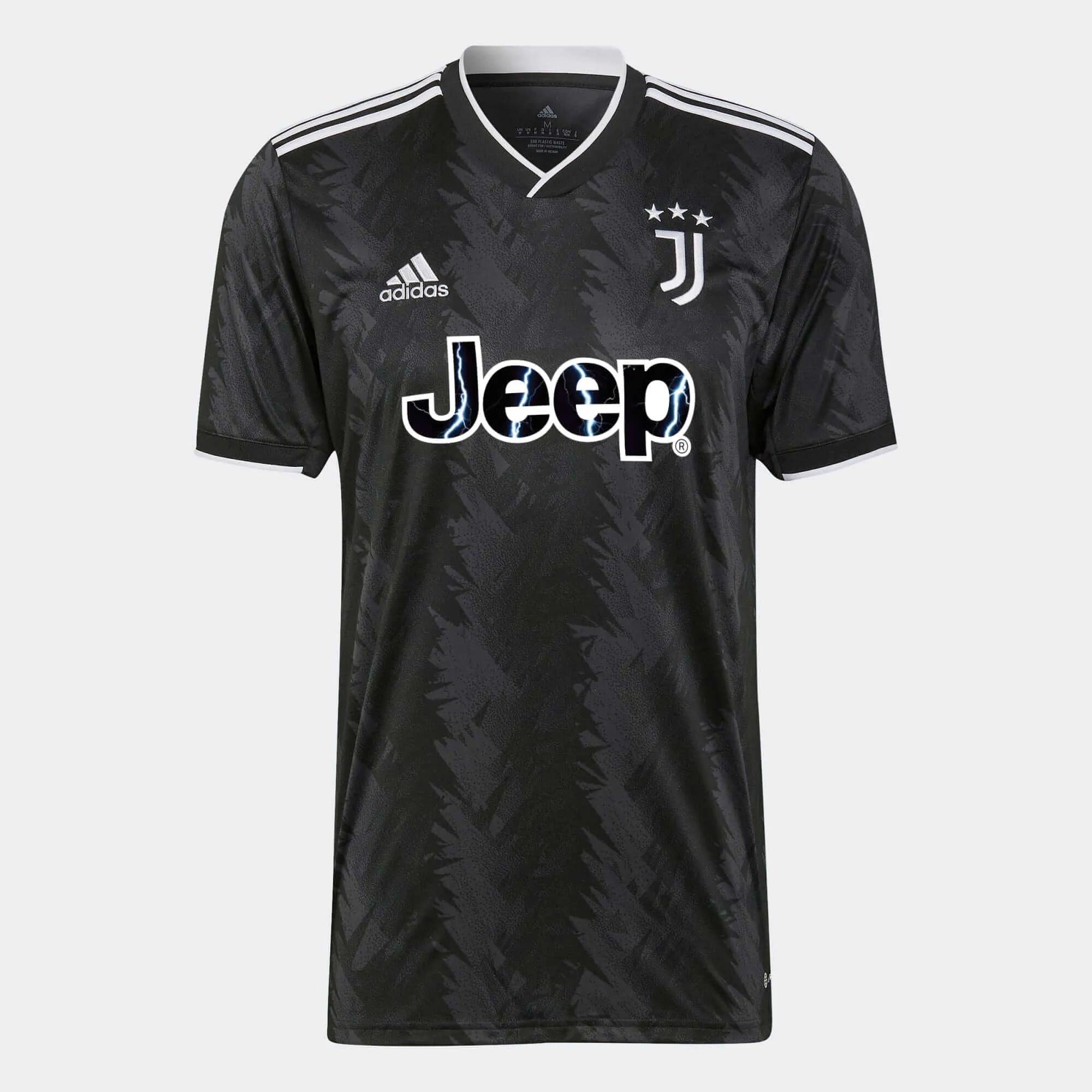 adidas 2022-23 Juventus Away Jersey - Black-White (Front)