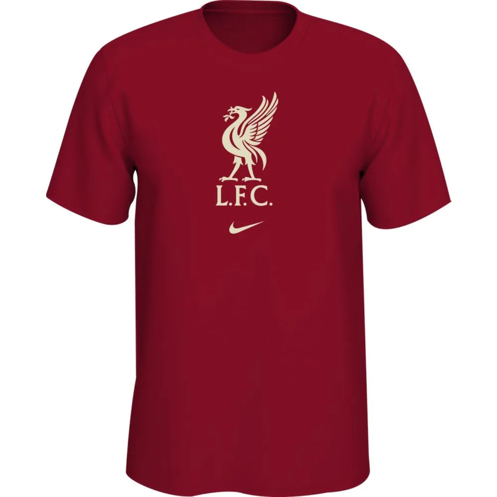 Nike 2021-22 Liverpool Evergreen Crest Tee - Gym Red-Fossil (Front)