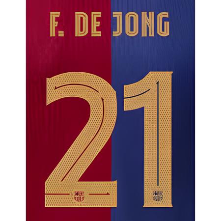 Barcelona 2024/25 Home F. DE. JONG #21 Official Name Set