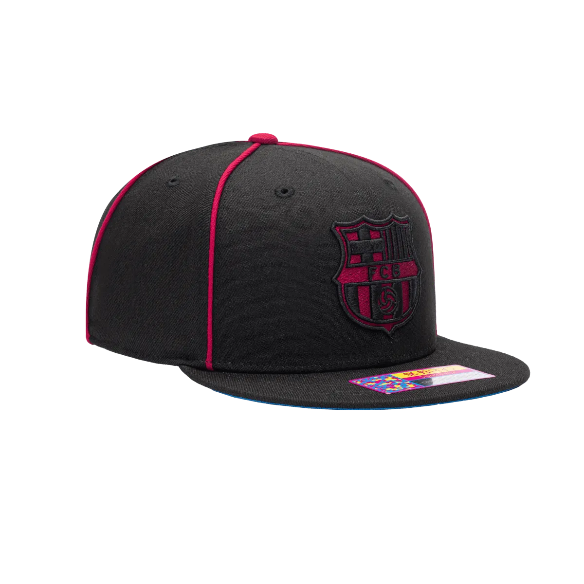 FI Collection Barcelona Cali Night Snapback Hat - Black (Diagonal 2)